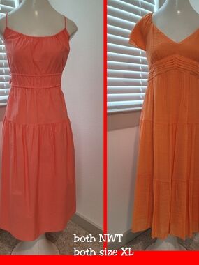 $37 FIRM NWT- Bundle Of 2-Women’s Coral/Orange Sundress - Size XL- TAKING OFFERS